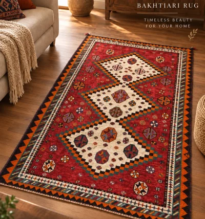 Handcrafted Persian Bakhtiari Rug (2.45m x 1.35m)