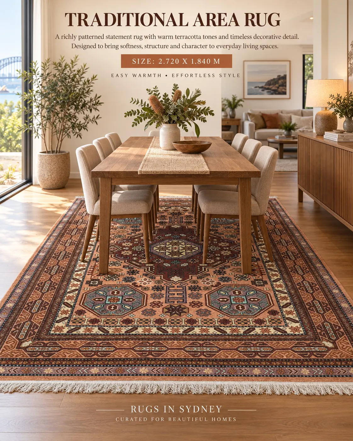 Traditional Area Rug (2.72m x 1.84m)