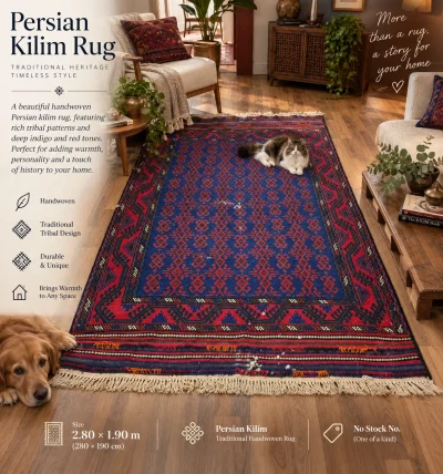 Handwoven Persian Kilim Rug  (2.80m x 1.90m)