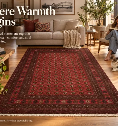 Traditional Handcrafted Persian Bukhara Rug