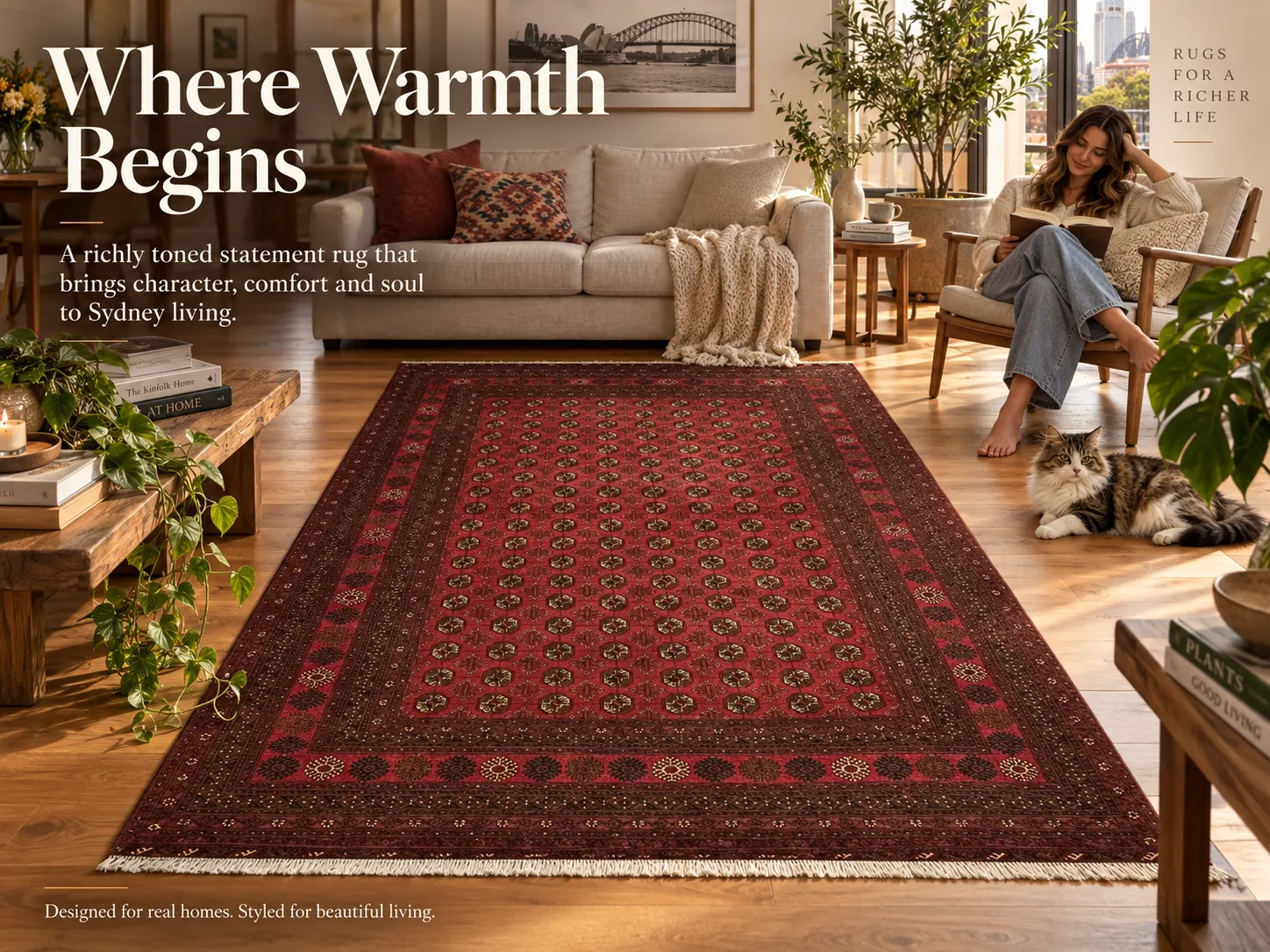 Traditional Handcrafted Persian Bukhara Rug