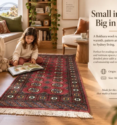 Handcrafted Bokhara Wool Rug (160cm x 92cm)