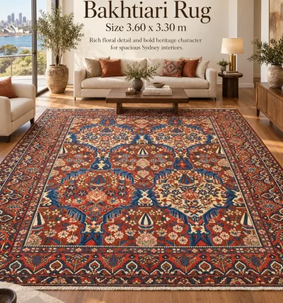 Grand Persian Bakhtiari Rug  (3.60m x 3.30m)