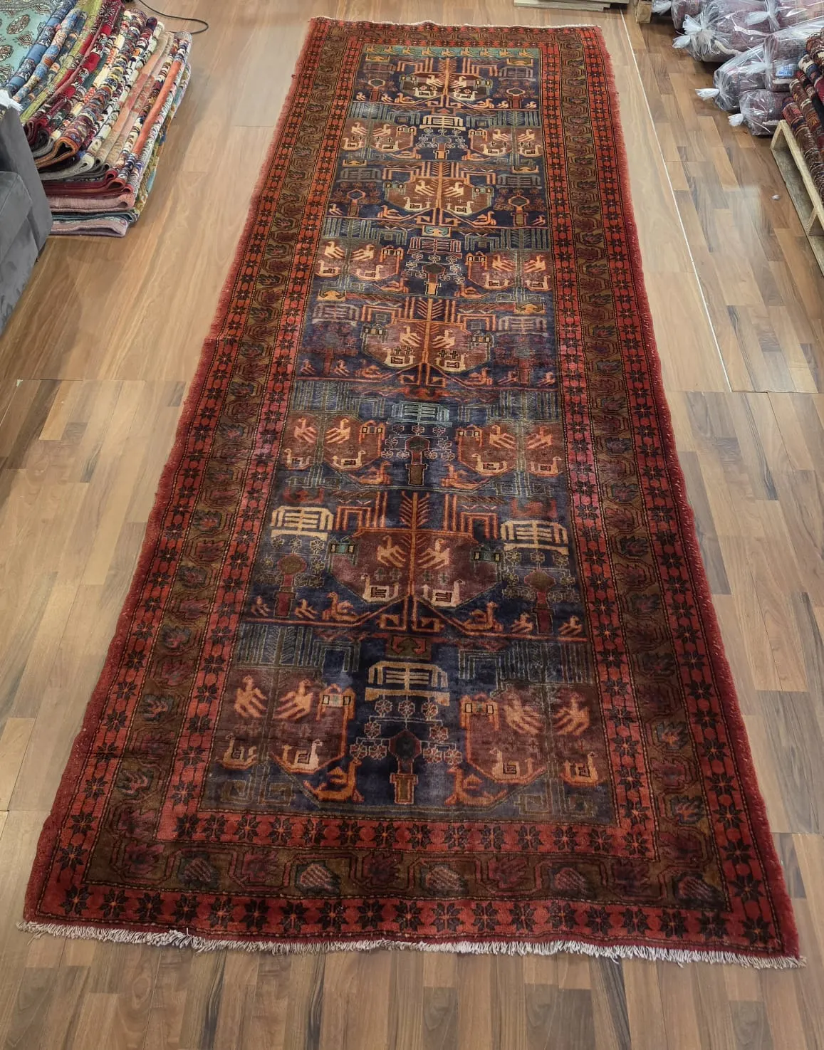 Handwoven Persian Tabriz Village Runner (4.10m x 1.50m) - Image 4