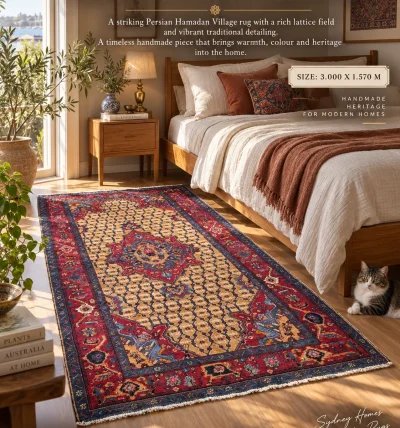 Handmade Persian Hamadan Village Rug (3.00m x 1.57m)