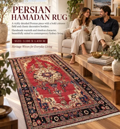 Handmade Persian Hamadan Rug (3.10m x 1.45m)