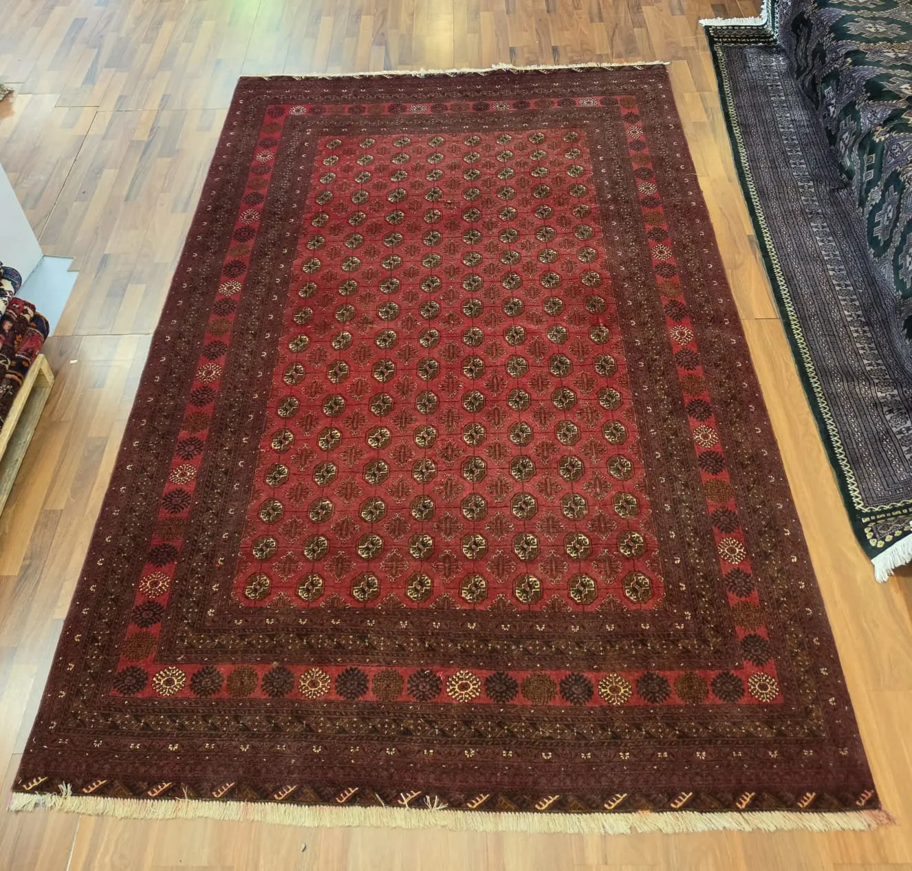 Traditional Handcrafted Persian Bukhara Rug - Image 2